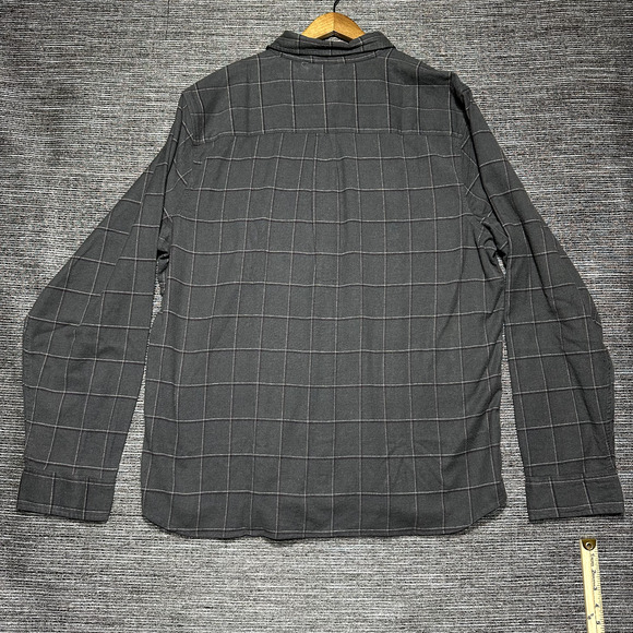 Marine Layer Flannel Button Up Shirt Men's 2XL Gray Windowpane Plaid Balboa - Picture 13 of 14